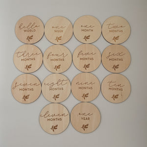 Wooden Milestone Disc Set