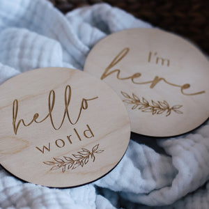 Double Sided Wooden Announcement Discs